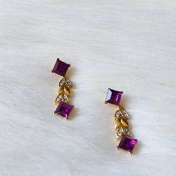 柔風質調淺紫春和時光 古蕫珠寶耳針式飾品 耳環 piercing earrings 第1張的照片