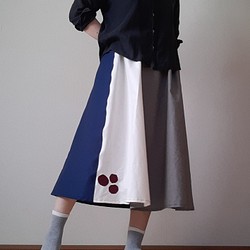 バルーンスカートふんわり決まる素敵な形デニムウエストゴム スカート 