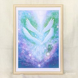 天使のヒーリングアート～次元を超えて～A3サイズ額付HYMジクレー壁掛けタイプ 1枚目の画像