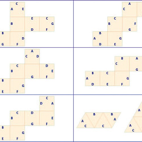 中学受験対策 空間図形の学習 展開図 立方体11パターン 正四面体2パターン 紙製 切り抜き その他雑貨 Crostone 通販 Creema クリーマ ハンドメイド 手作り クラフト作品の販売サイト