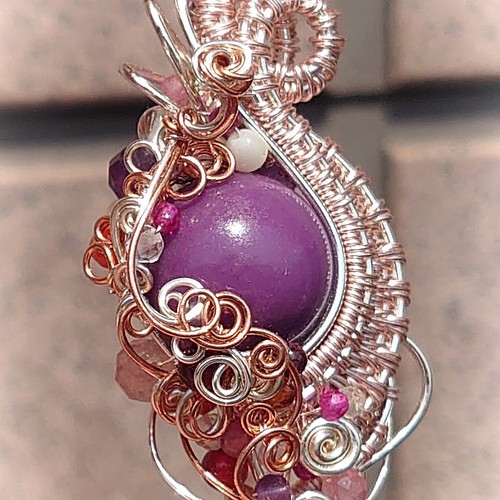大玉１４ｍｍ 綺麗な紫のフォスフォシデライト ペンダント ネックレス 