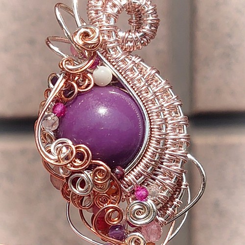 大玉１４ｍｍ 綺麗な紫のフォスフォシデライト ペンダント ネックレス 