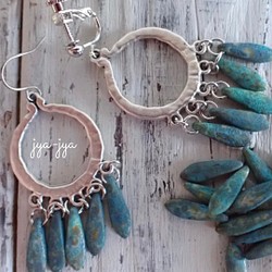 beads earrings - Tourquoise Wash 1枚目の画像