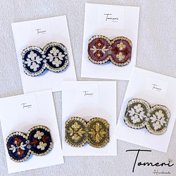 単品] インド刺繍 ヘアピン 刺繍 リボン レース パッチンピン ぱっちん