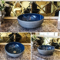 セラミック洗面器  ラウンド洗面器 蛇口・排水·台鉢 レトロな洗面器 1枚目の画像