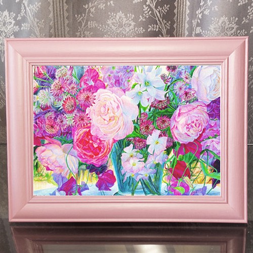 オールドローズ 額付き アクリル画 ピンク バラ 薔薇 ローズ 花の絵 絵画 絵画 おおの まゆみ 通販 Creema クリーマ ハンドメイド 手作り クラフト作品の販売サイト