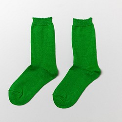 亞麻針織襪(新綠)22-24cm 第1張的照片