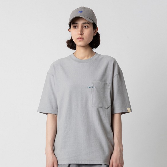 TMCAZ PocketTee [ライトグレー]特大半袖ダブルポケットTシャツ綿100％ 1枚目の画像