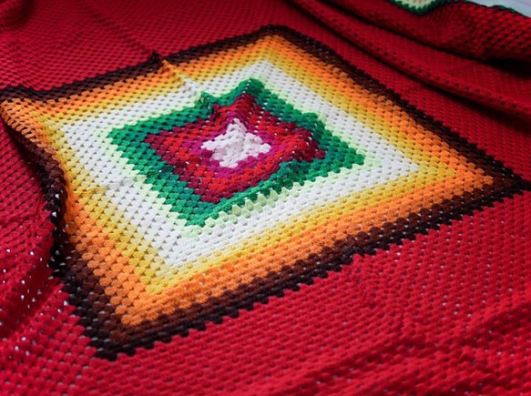 モダンな10代のハンドフックベッドカバー暖かい国手織りアンティークカラフルなユニバーサルブランケットベッドカバーヴィンテージ 1枚目の画像