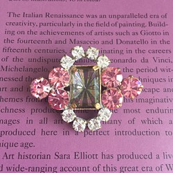 チェコガラス　ビンテージラインストーンボタン ピンク 1枚目の画像