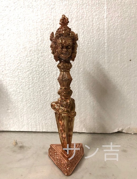 210mmチベット密教法具 大悲香炉 仏教法器 真鍮製 21cm - 工芸品