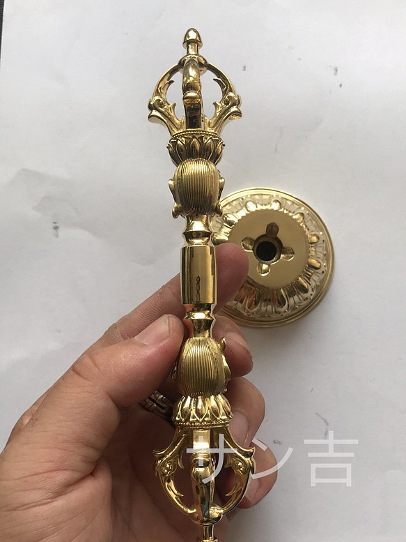 チベット仏教法器 京派穢迹金鋼撅（大） 金剛杵 真鍮制 vajra 29cm 