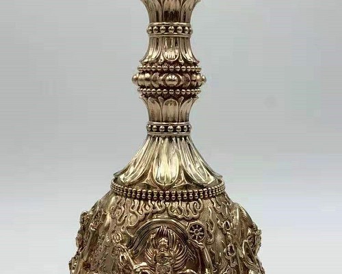 チベット密教法器 四大明王 鐘 チベタンベル 真鍮製 金剛鈴 仏教 26cm