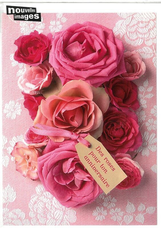新商品！フランス製　グリーティングカード！『Rose　薔薇柄　フラワーカード』～２セット～ 1枚目の画像