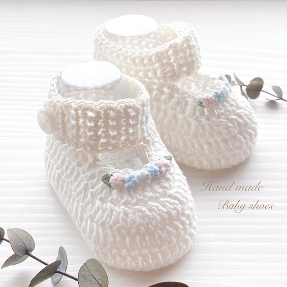 給寶寶的禮物 柔軟可愛的有機棉小花童鞋 第1張的照片