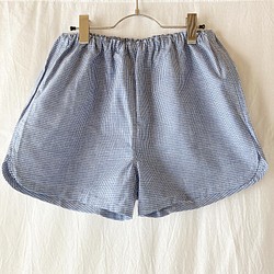 ★ 免運費 ★ 可愛的 Hagire 女式長褲：L（方格格紋：藍色） 第1張的照片