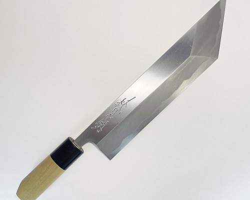 【本家かね惣】鰻裂き包丁 青鋼 霞 水牛柄 8寸（240mm）