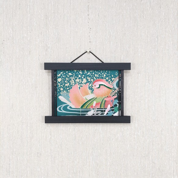 壁掛け　和風 壁飾り　古布・おしどり　NO.30 1枚目の画像
