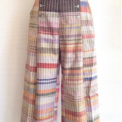伝統織物のトップブランド塩沢織(塩沢紬)の洋服（マリンパンツ） 1枚目の画像