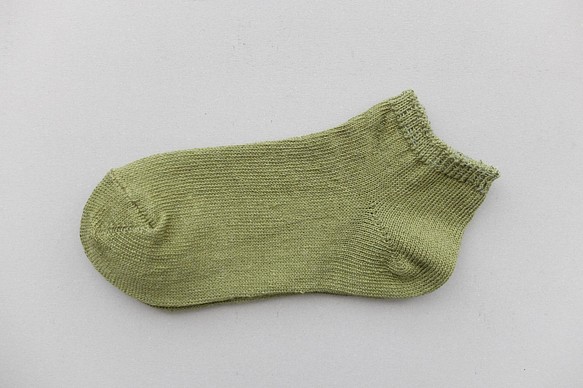 亞麻踝襪（榆木綠）22-24cm/KL-L19 第1張的照片