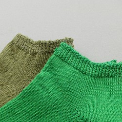 亞麻踝襪（榆木綠）22-24cm/KL-L19 第2張的照片
