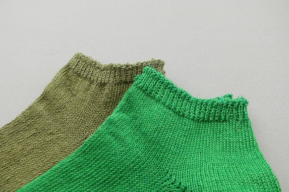 亞麻踝襪（榆木綠）22-24cm/KL-L19 第2張的照片