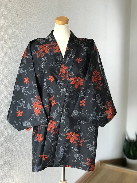 大島着物生地で作った作務衣のセット - 着物・和装