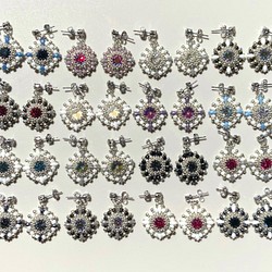 【受注生産】 ダイヤモンド耳飾り【全16色】（①〜⑧）スワロ*サージカルステンレス 1枚目の画像