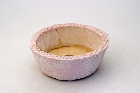 陶器製　多肉植物の欲しがる植木鉢 AQSSc-ピンク4090 1枚目の画像
