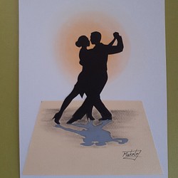 3D切り絵アート　タンゴダンスカップル 1枚目の画像