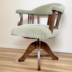 昭和初期のレトロな木製回転椅子 椅子（チェアー）・スツール 丸めがね
