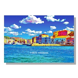 【選べる3枚組ポストカード】クレタ島 ハニアの海岸【作品No.384】 1枚目の画像