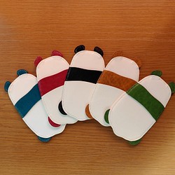 パンダのパスケース／定期入れ　全5色 1枚目の画像