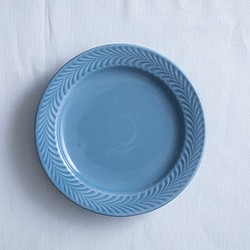 【波佐見焼　中皿】ローズマリー　リムプレートM　ブルーグレー 1枚目の画像