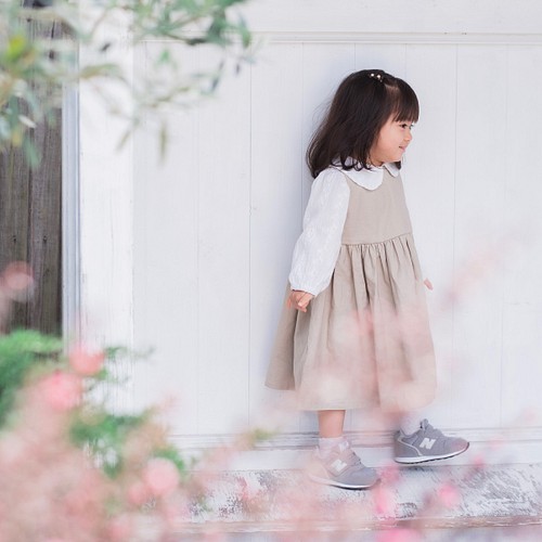 小花柄ツートンワンピース 90サイズ 子供服 子供服 le son du soleil