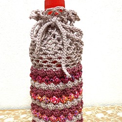玉編みが可愛いペットボトルカバー 1枚目の画像