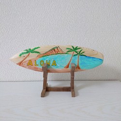 インテリア木製サーフボード(Waikiki) 1枚目の画像
