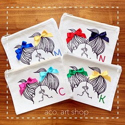 aco.】たっぷり刺繍の オリジナル似顔絵 1名様〜 絵画 aco. art shop