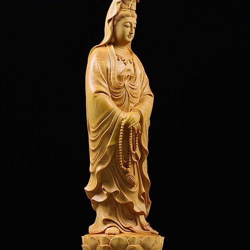 極上品 持珠観音 仏師で仕上げ品 仏像立像 開運風水 仏教美術品 AO-