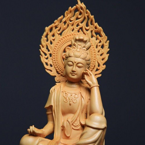 高価 買取店舗 時代木彫 細工精彫 自在観音 仏師彫り 木彫仏像 仏教