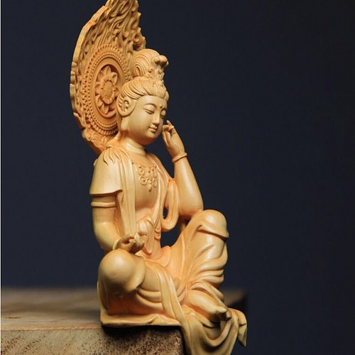 高価 買取店舗 時代木彫 細工精彫 自在観音 仏師彫り 木彫仏像 仏教