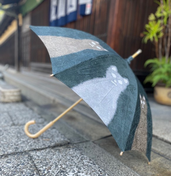 有松絞り日傘 〜猫の会議〜
