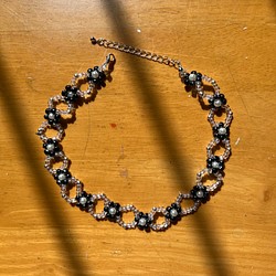 ✿✿復古鍍黑珍珠花花頸鏈✿✿ 第1張的照片