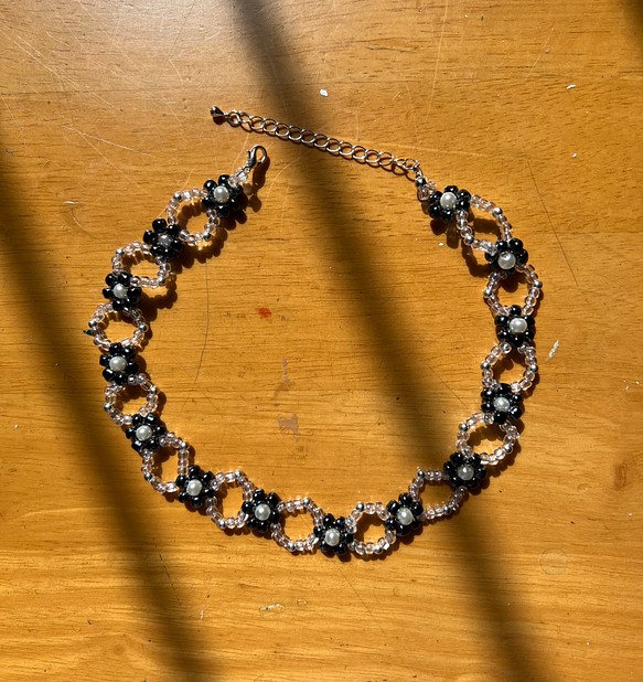 ✿✿復古鍍黑珍珠花花頸鏈✿✿ 第1張的照片