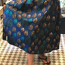 ギャザースカート　おしゃれスカート　アフリカン　アフリカ布　アフリカンスカート　アフリカンファブリック 1枚目の画像