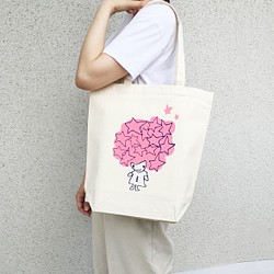 星の王女さま(ピンク)のキャンバストートバッグ／シルクスクリーンプリント 1枚目の画像