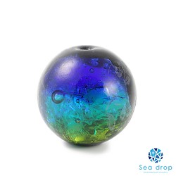 Sea drop ホタルガラス ケラママリン 粒売り 20mm玉 ビーズ 蓄光タイプ とんぼ玉 [127btt-20] 1枚目の画像