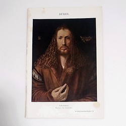 アルブレヒト・デューラー 自画像(1500年) ヘルダー大百科事典 図版 ヴィンテージペーパー 1956-5 1枚目の画像
