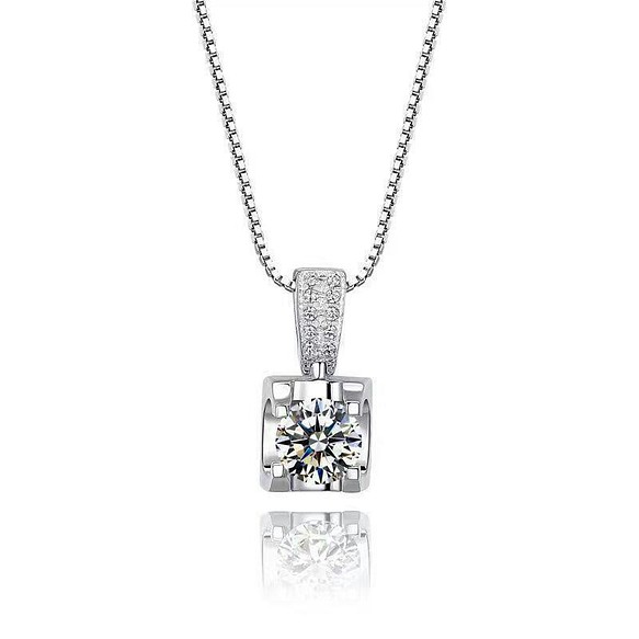 【希少品】プラチナのネックレス1カラットのダイヤモンドのペンダント鎖骨チェー56 ネックレス 限定版