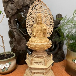 新作 仏教工芸品 木彫仏像 仏師手工精彫り 木彫仏像 普賢菩薩像 彫刻